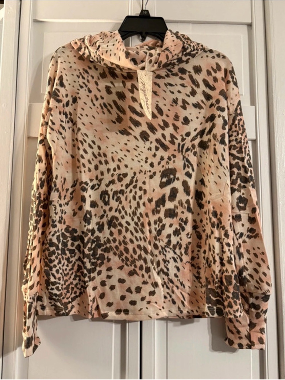 Women's Animal Print Top- Beige Spot